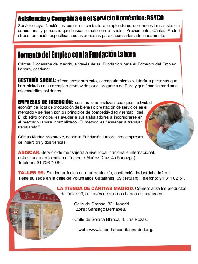 caritas madrid servicio domestico